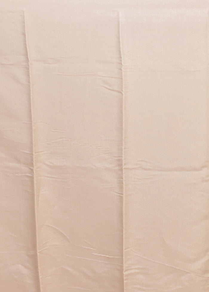 Cream Tussar Silk Saree With Blouse Piece