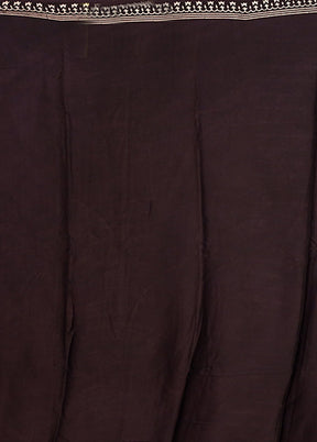 Black Printed Pure Silk Saree Without Blouse Piece