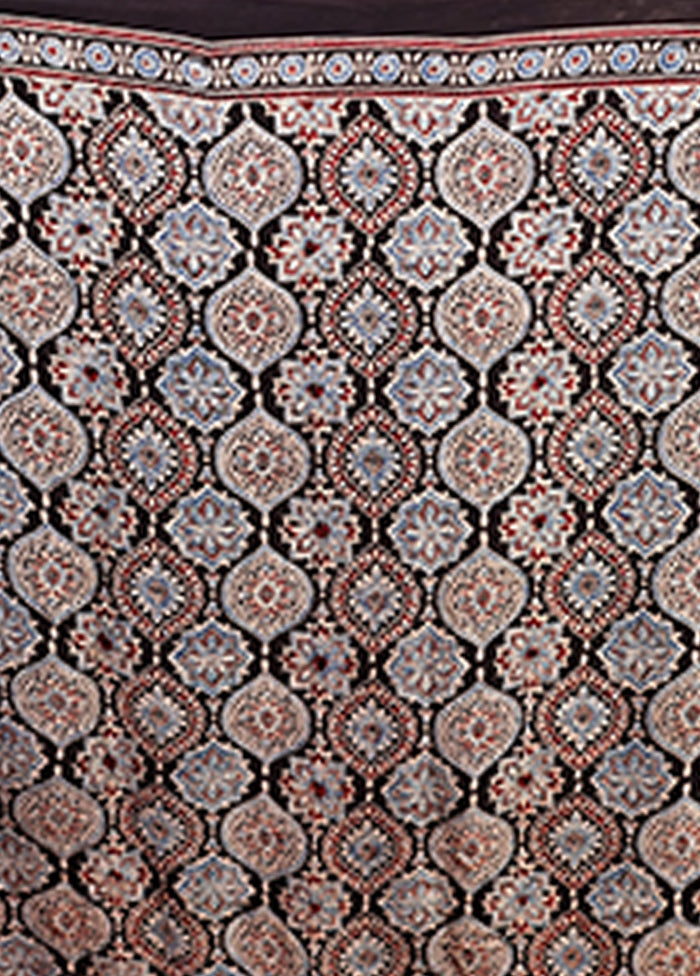 Black Printed Pure Silk Saree Without Blouse Piece