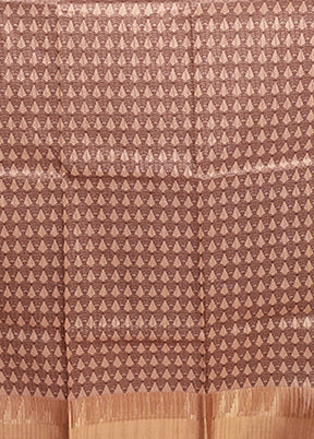 Cream Tussar Silk Saree With Blouse Piece