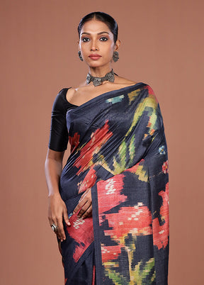 Pink Tussar Silk Saree With Blouse Piece