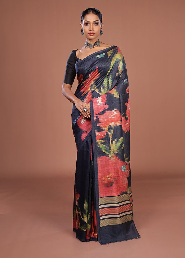 Pink Tussar Silk Saree With Blouse Piece