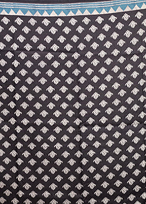 Black Tussar Silk Saree With Blouse Piece