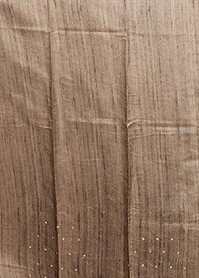 Green Tussar Silk Saree With Blouse Piece