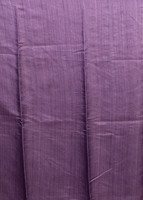 Purple Tussar Silk Saree With Blouse Piece