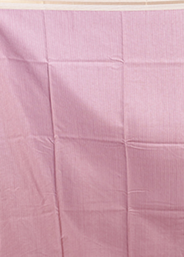 Pink Tussar Silk Saree With Blouse Piece