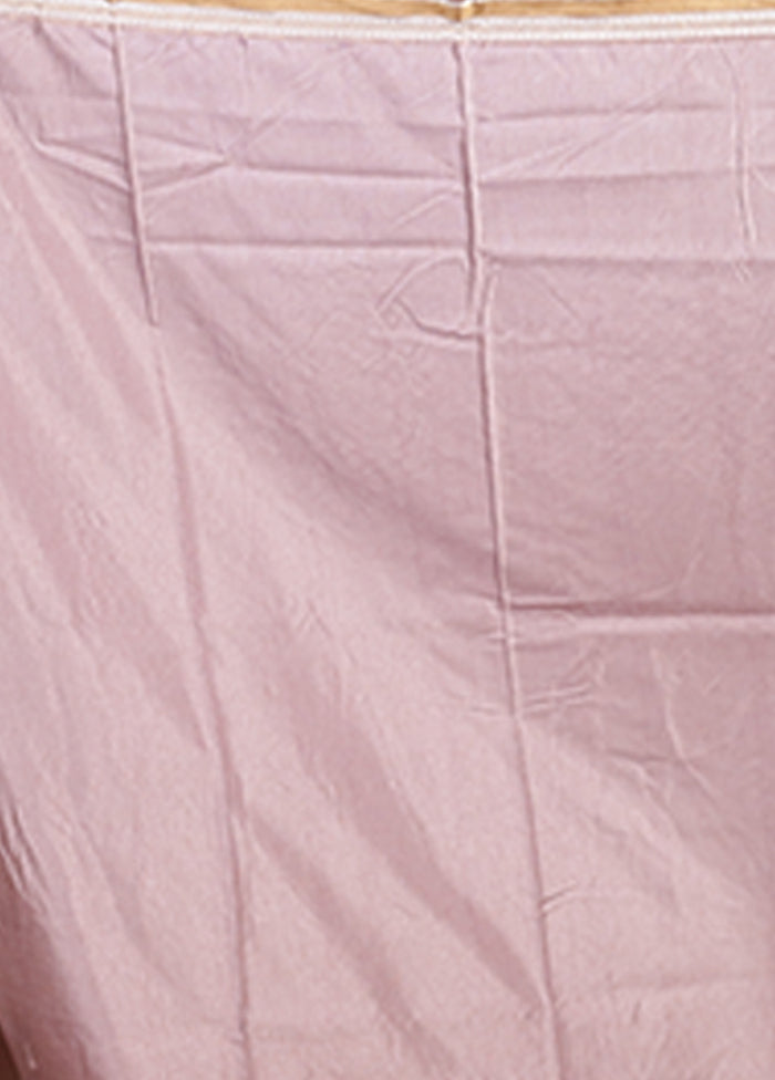 Pink Tussar Silk Saree With Blouse Piece