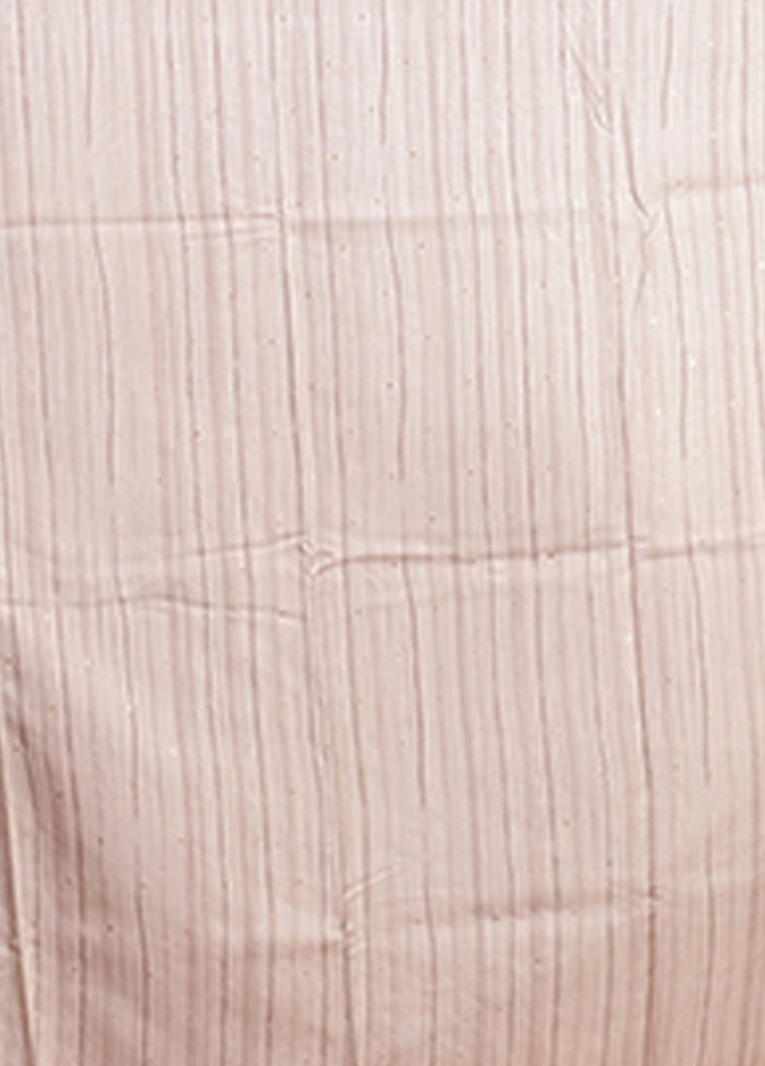 Cream Tussar Silk Saree With Blouse Piece