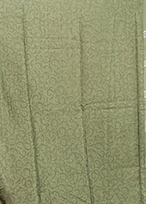 Green Tussar Silk Saree With Blouse Piece