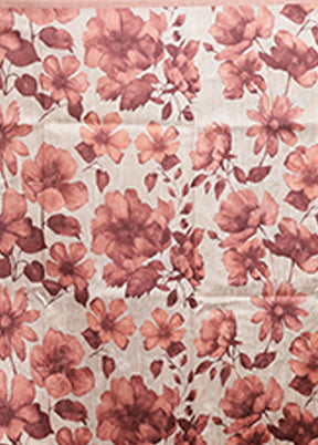 Pink Tussar Silk Saree With Blouse Piece