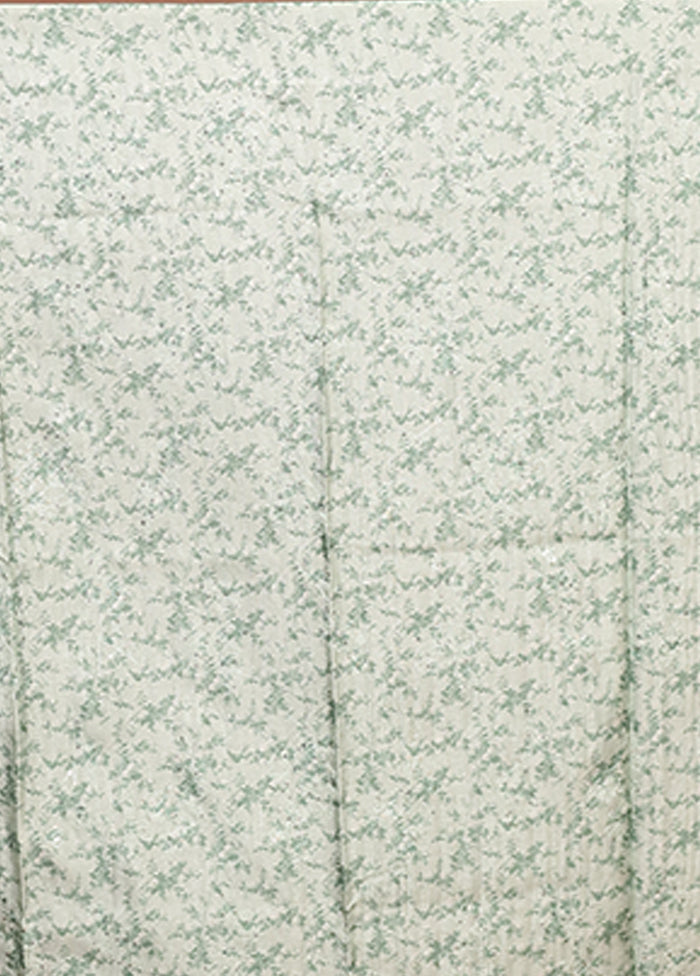 Blue Tussar Silk Saree With Blouse Piece