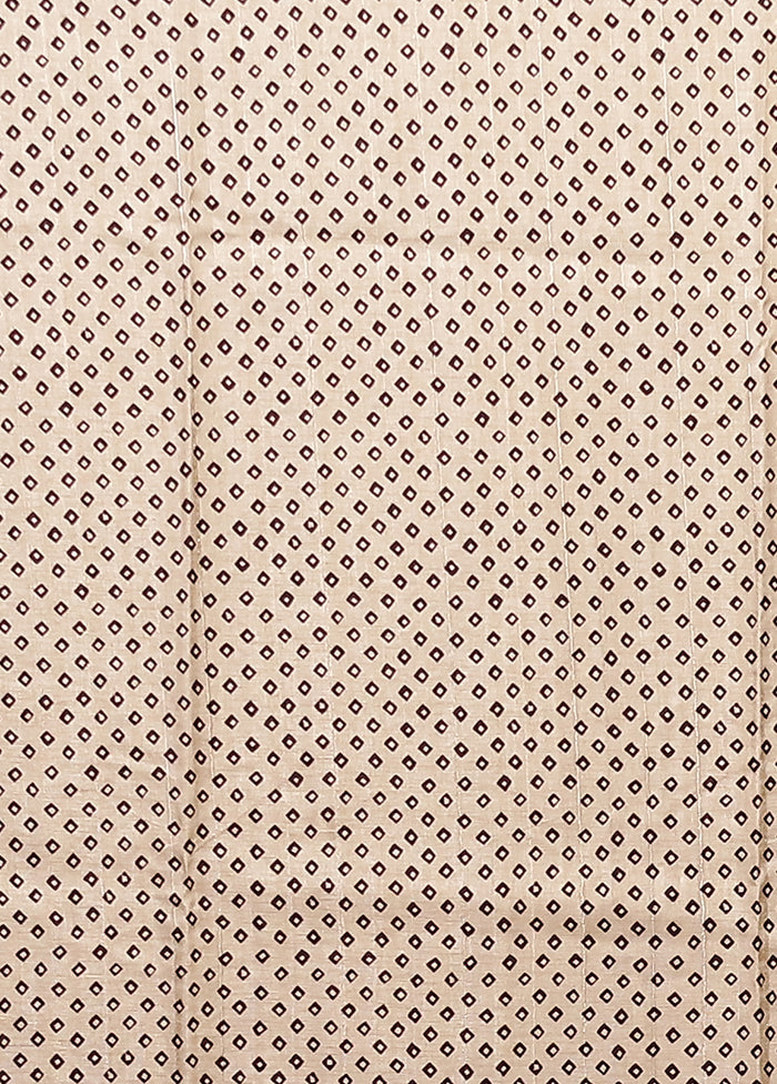 Cream Tussar Silk Saree With Blouse Piece