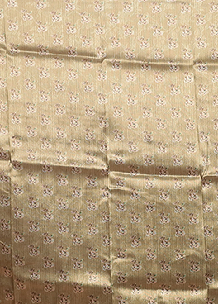 Green Tussar Silk Saree With Blouse Piece