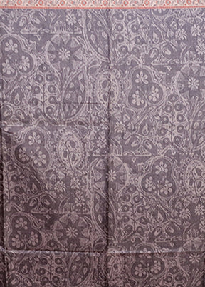 Cream Tussar Silk Saree With Blouse Piece