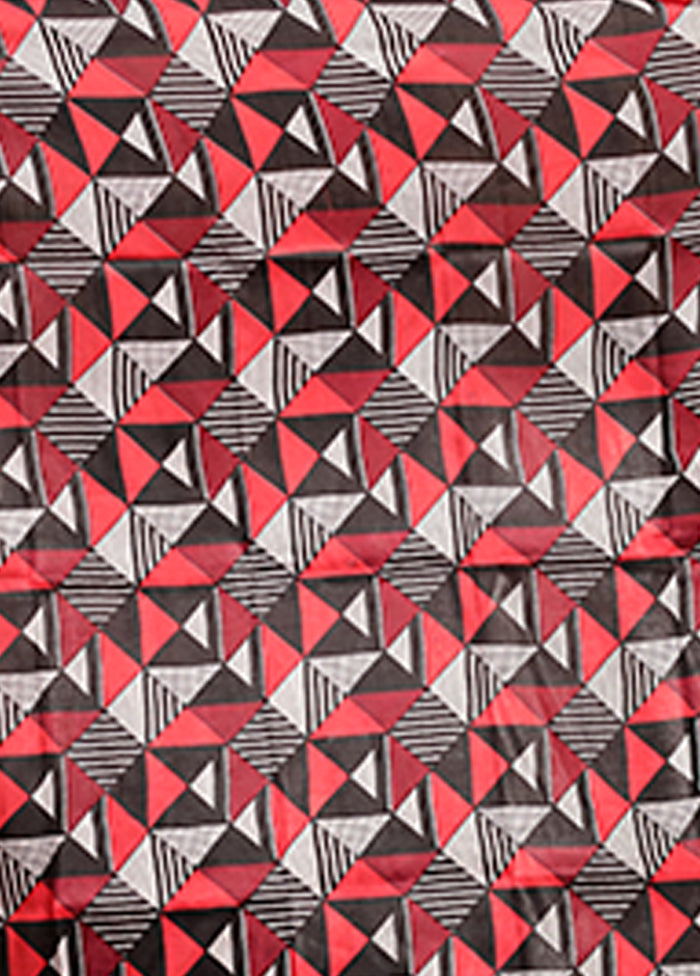 Black Printed Pure Silk Saree Without Blouse Piece