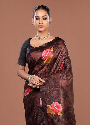 Green Printed Pure Silk Saree Without Blouse Piece