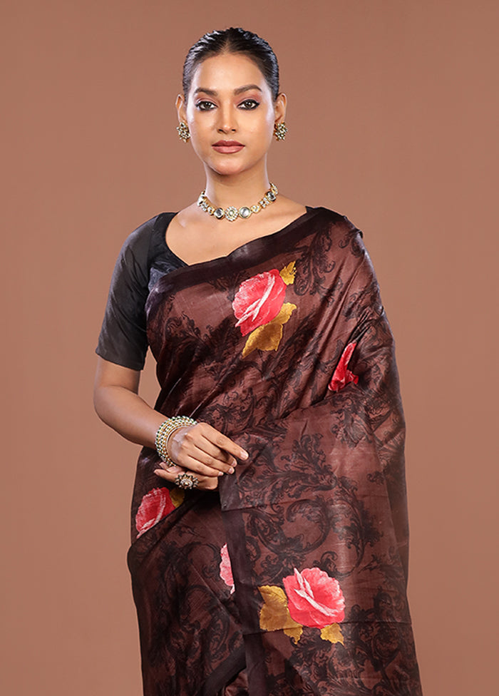 Green Printed Pure Silk Saree Without Blouse Piece