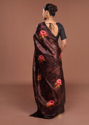 Green Printed Pure Silk Saree Without Blouse Piece