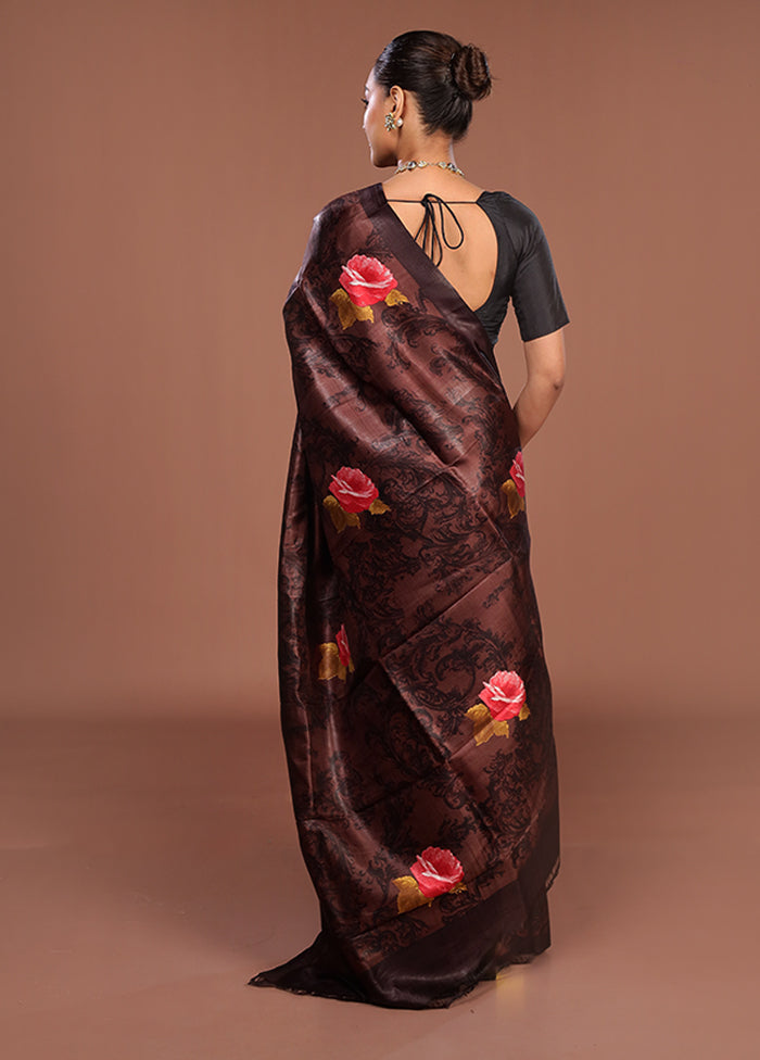 Green Printed Pure Silk Saree Without Blouse Piece