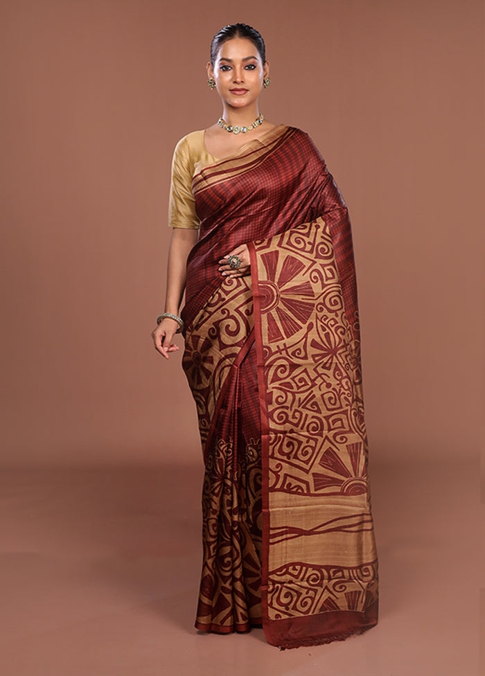 Grey Printed Pure Silk Saree Without Blouse Piece
