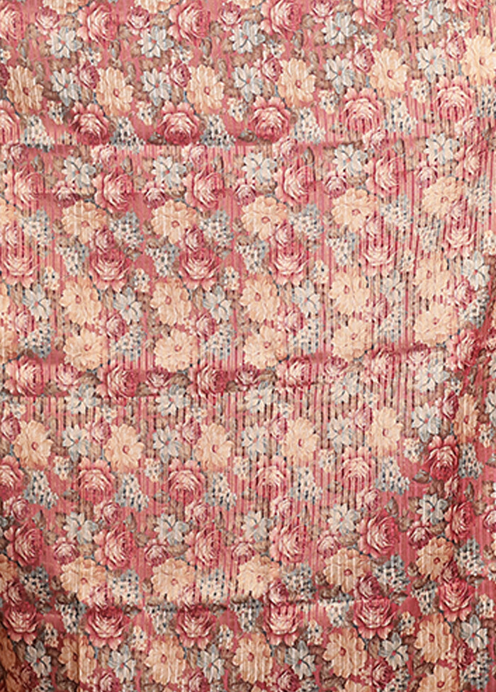 Maroon Tussar Silk Saree With Blouse Piece