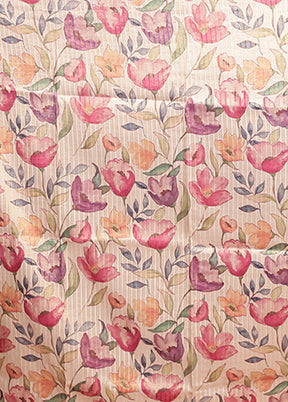 Pink Tussar Silk Saree With Blouse Piece