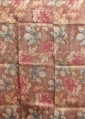 Brown Tussar Silk Saree With Blouse Piece