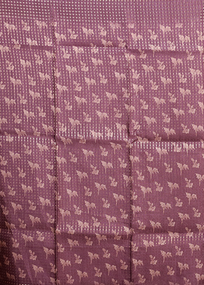 Purple Tussar Silk Saree With Blouse Piece