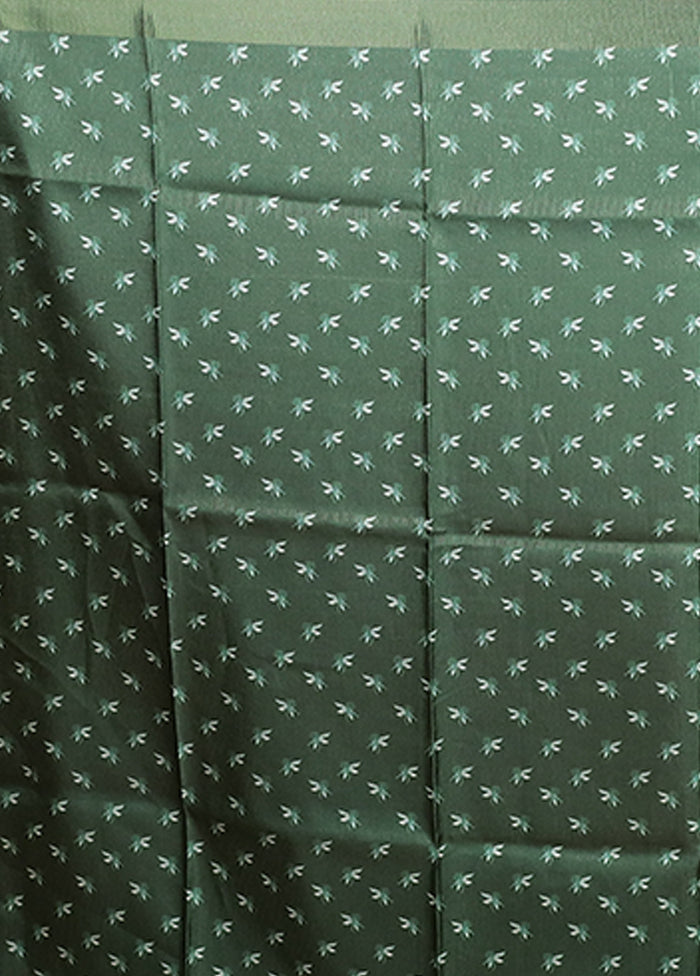 Green Tussar Silk Saree With Blouse Piece