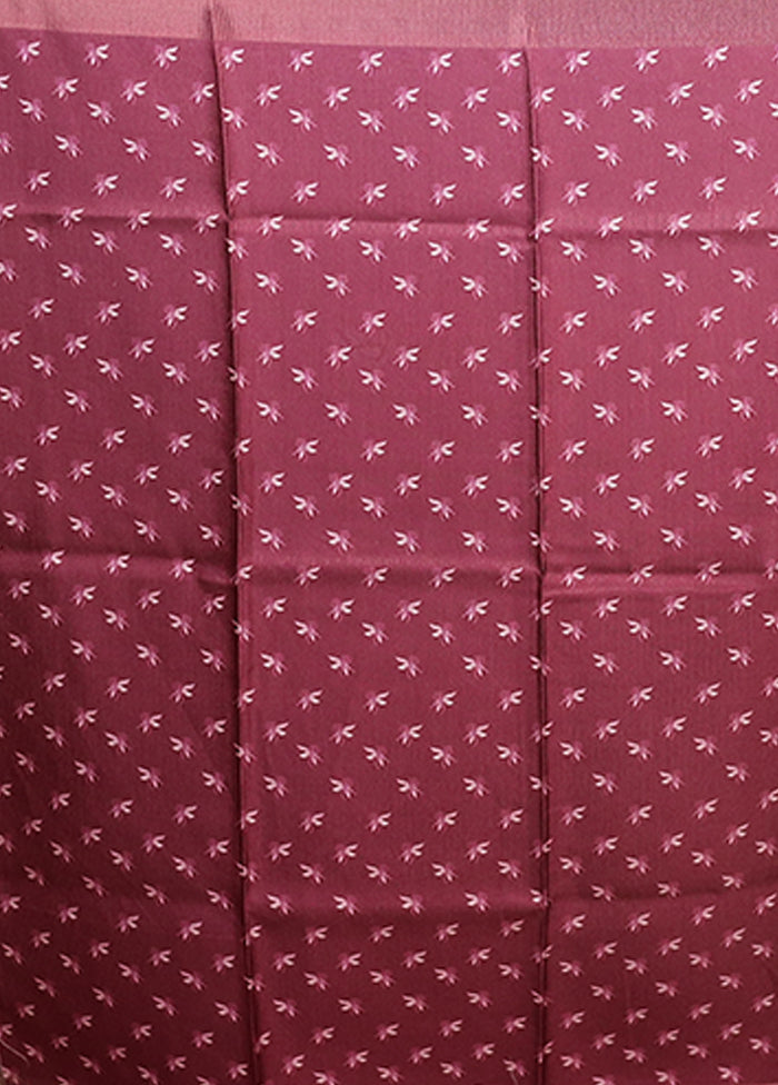 Purple Tussar Silk Saree With Blouse Piece