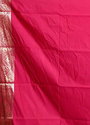 Pink Banarasi Silk Saree With Blouse Piece
