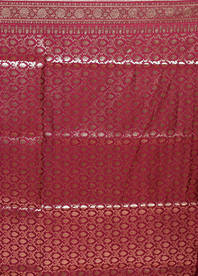 Purple Banarasi Silk Saree With Blouse Piece