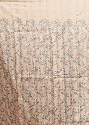 Cream Tussar Silk Saree With Blouse Piece