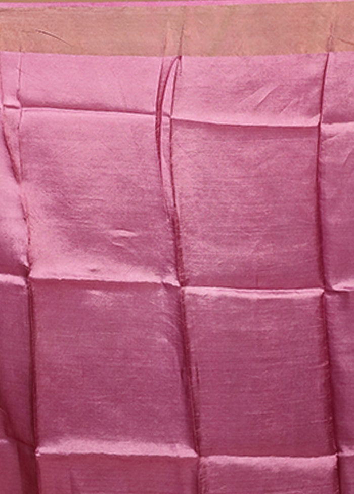 Blue Tussar Silk Saree With Blouse Piece