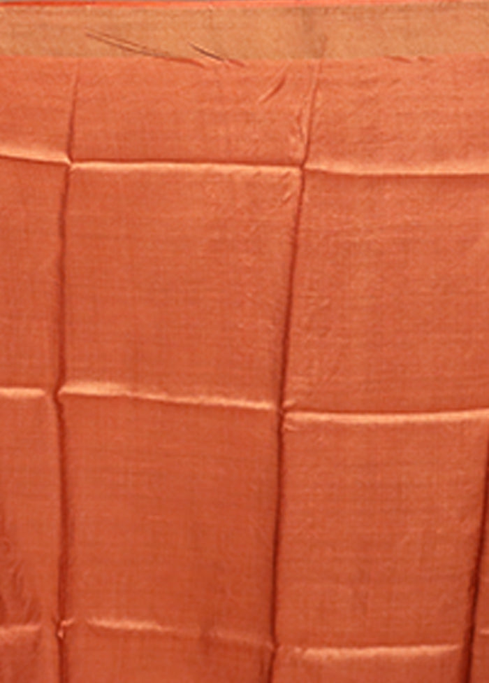 Grey Tussar Silk Saree With Blouse Piece