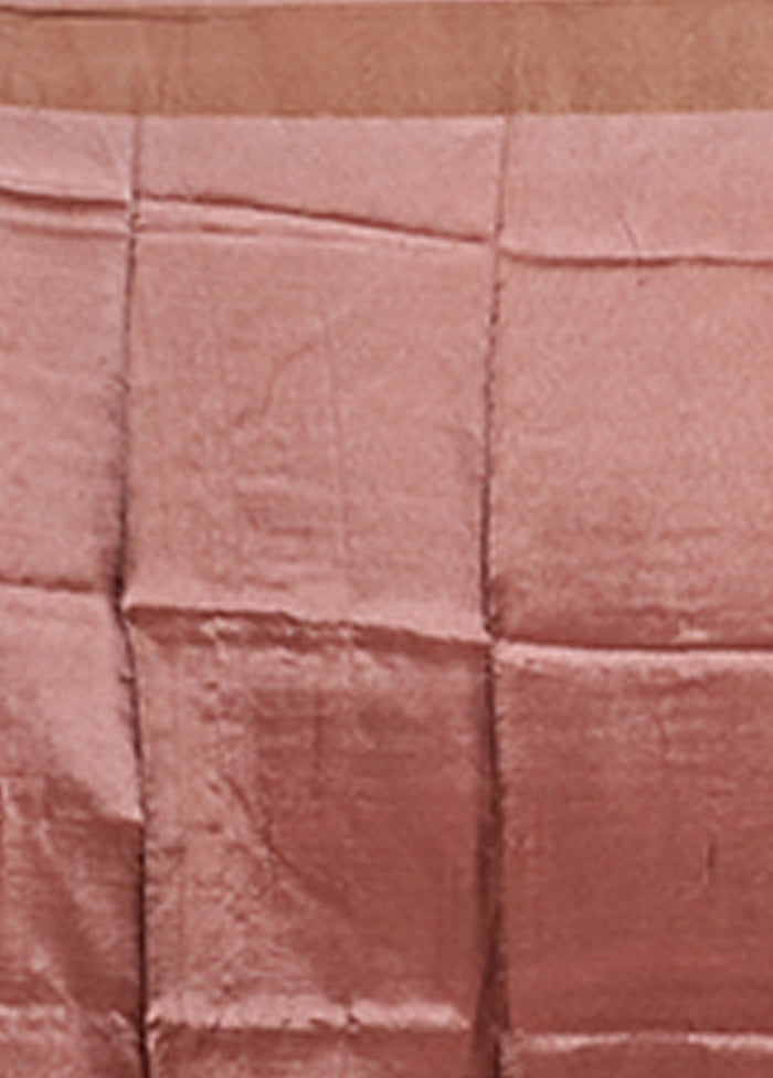 Purple Tussar Silk Saree With Blouse Piece