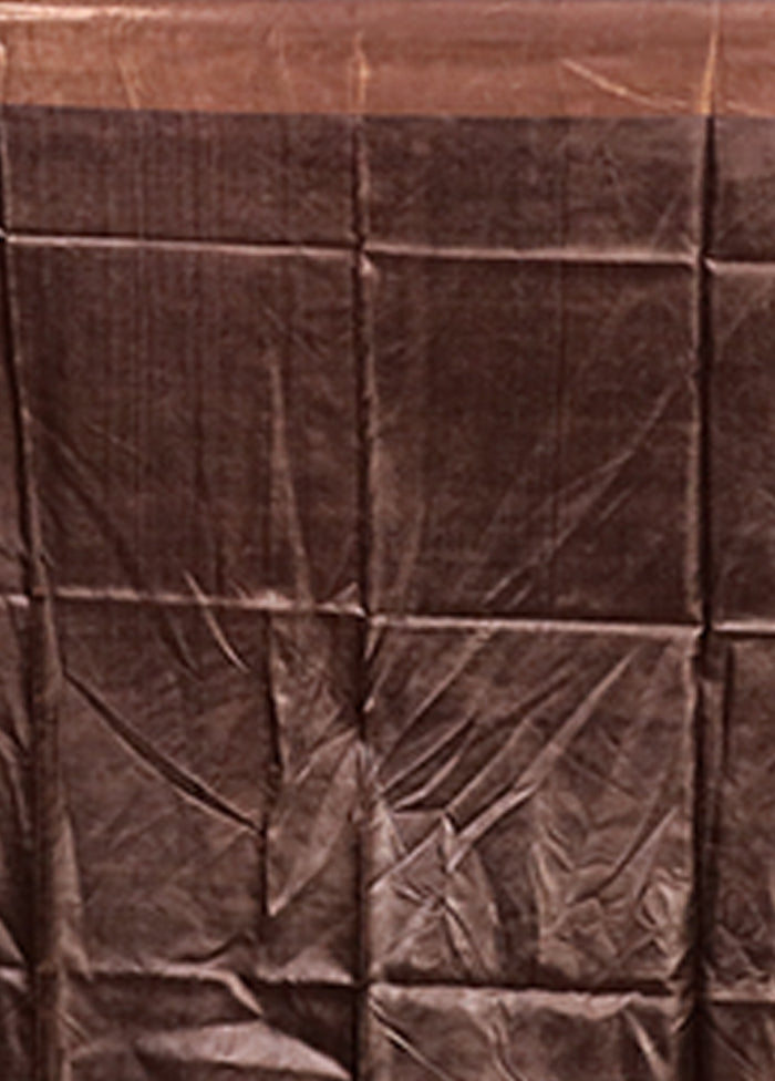 Cream Handloom Tussar Pure Silk Saree With Blouse Piece
