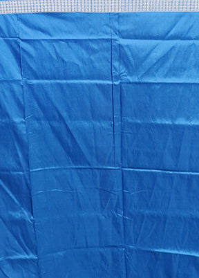Blue Handloom Bomkai Pure Silk Saree With Blouse Piece