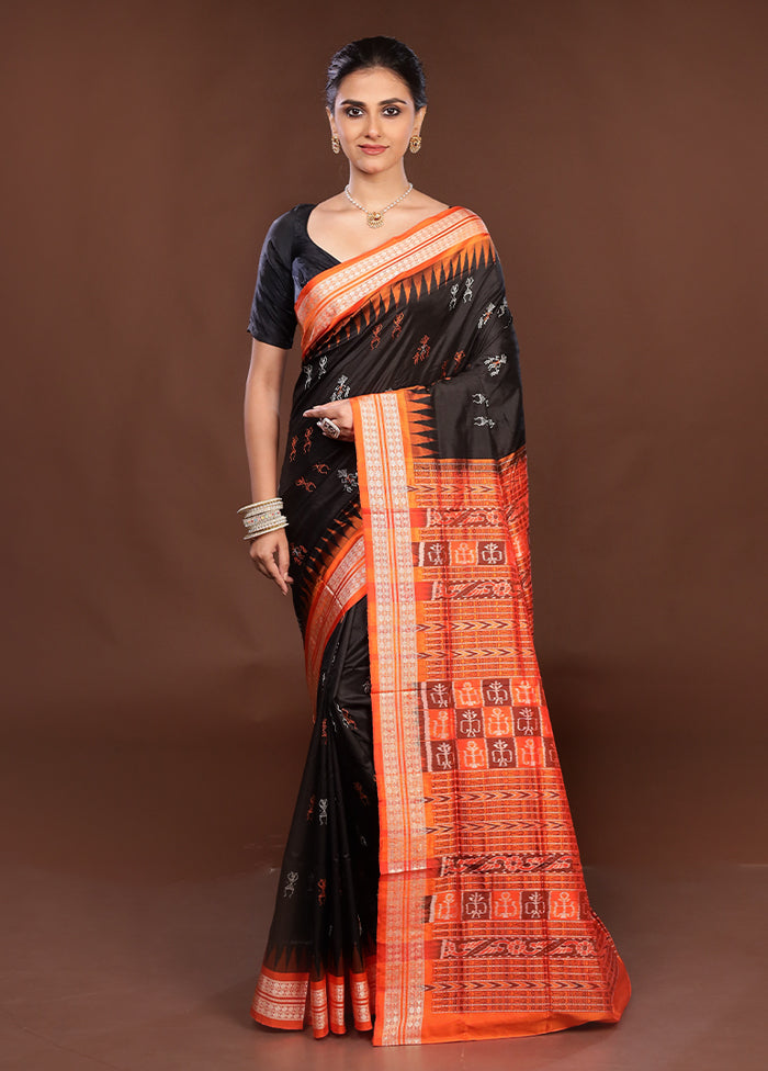 Green Handloom Bomkai Pure Silk Saree With Blouse Piece