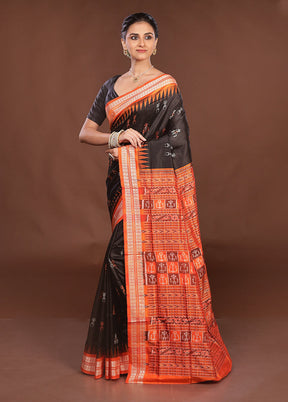 Green Handloom Bomkai Pure Silk Saree With Blouse Piece