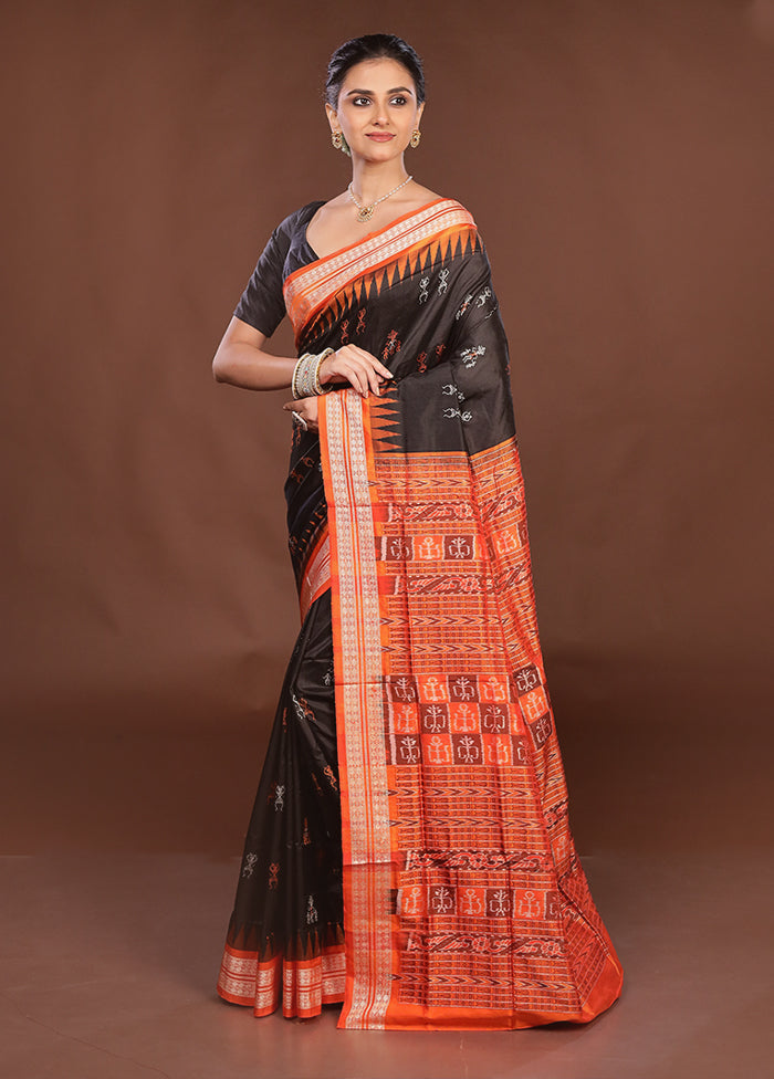 Green Handloom Bomkai Pure Silk Saree With Blouse Piece