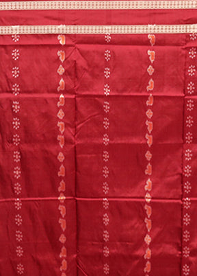 Yellow Handloom Bomkai Pure Silk Saree With Blouse Piece