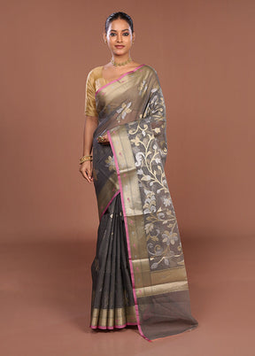 Grey Organza Saree With Blouse Piece