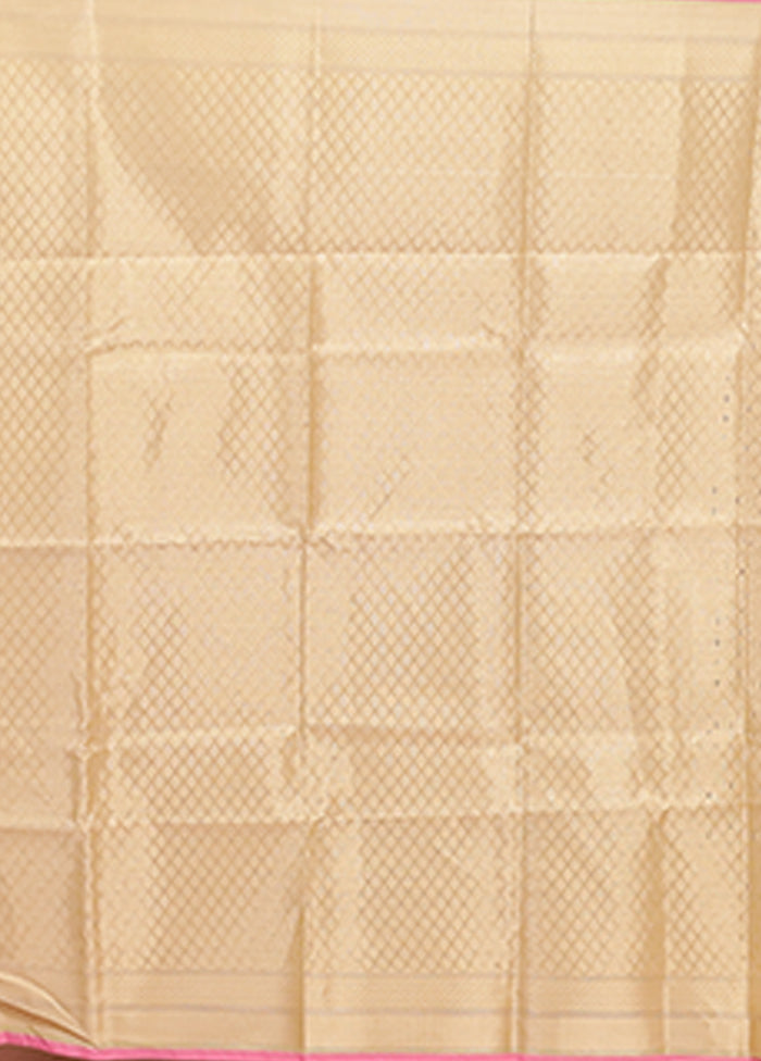 Cream Organza Saree With Blouse Piece