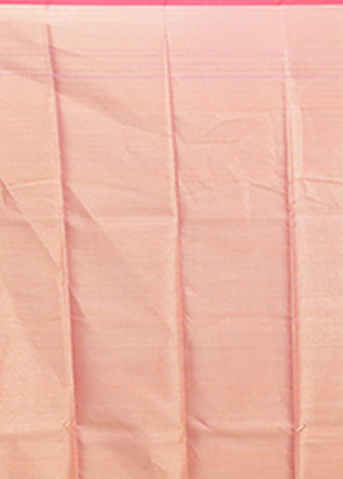 Pink Cotton Saree With Blouse Piece