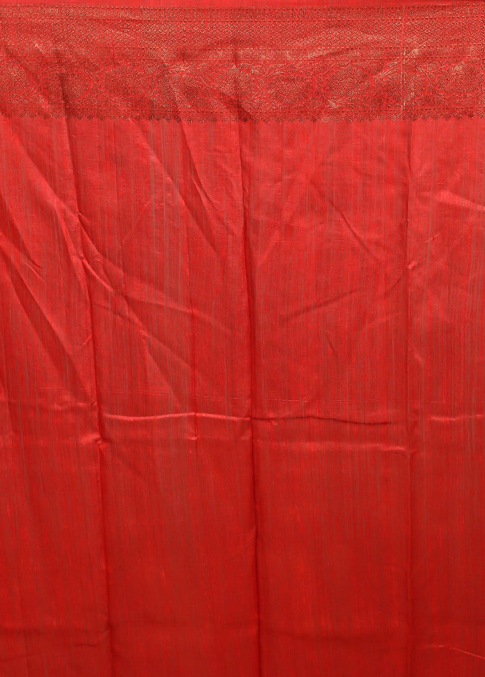 Blue Handloom Tussar Pure Silk Saree With Blouse Piece