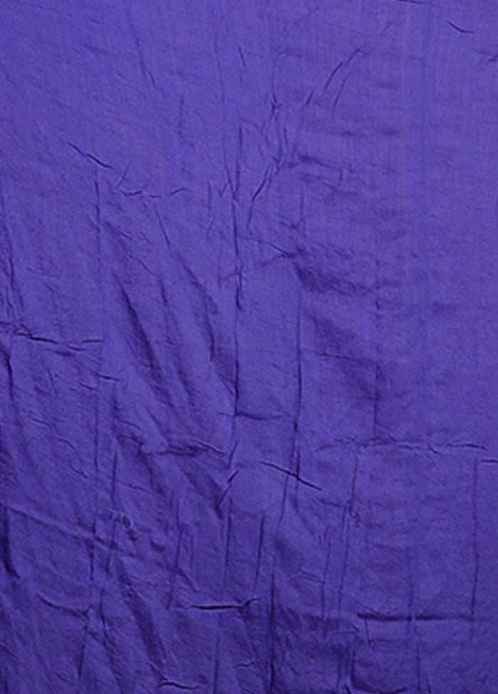 Blue Handloom Tissue Pure Silk Saree With Blouse Piece