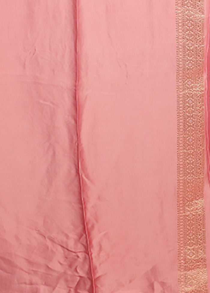 Pink Dupion Silk Saree With Blouse Piece