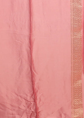 Pink Dupion Silk Saree With Blouse Piece