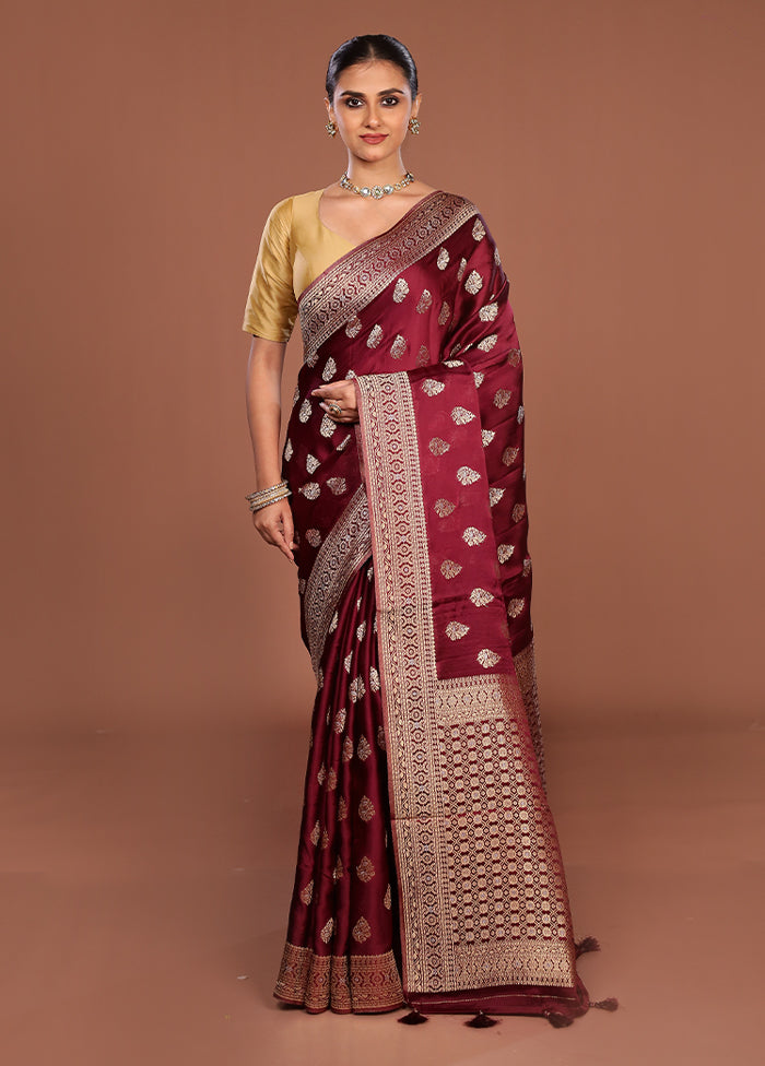 Purple Dupion Silk Saree With Blouse Piece